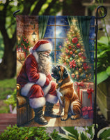 Bullmastiff and Santa Claus Garden Flag