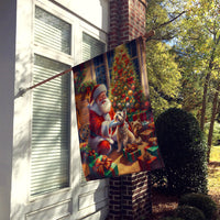 Cairn Terrier and Santa Claus House Flag