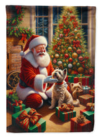 Cairn Terrier and Santa Claus House Flag