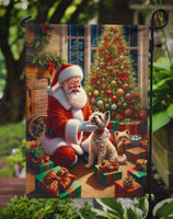 Cairn Terrier and Santa Claus Garden Flag