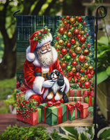 Cavalier Spaniel and Santa Claus Garden Flag