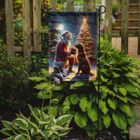 Chesapeake Bay Retriever and Santa Claus Garden Flag