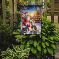 Chinese Crested and Santa Claus Garden Flag