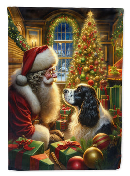 English Springer Spaniel and Santa Claus House Flag