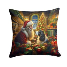 English Springer Spaniel and Santa Claus Throw Pillow