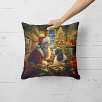 English Springer Spaniel and Santa Claus Throw Pillow