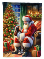 Welsh Springer Spaniel and Santa Claus House Flag