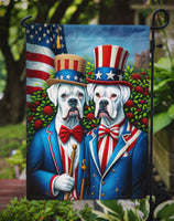 All American White Boxer Garden Flag