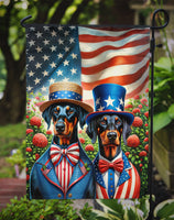 All American Doberman Pinscher Garden Flag