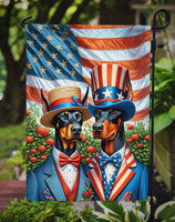 All American Doberman Pinscher Garden Flag