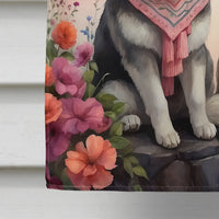 Alaskan Malamute Two Hearts House Flag