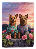 Australian Terrier Two Hearts House Flag