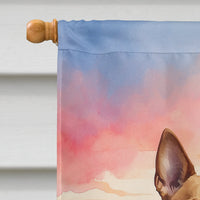 Basenji Two Hearts House Flag