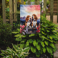 Basset Hound Two Hearts Garden Flag