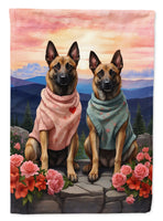 Belgian Malinois Two Hearts House Flag