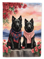 Belgian Sheepdog Two Hearts Garden Flag