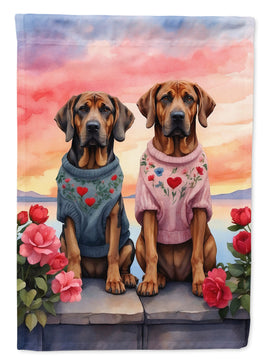 Bloodhound Two Hearts Garden Flag