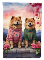 Chow Chow Two Hearts House Flag