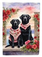 Black Labrador Retriever Two Hearts Garden Flag