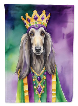 Afghan Hound King of Mardi Gras Garden Flag