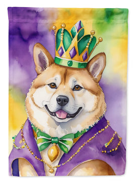 Akita King of Mardi Gras Garden Flag