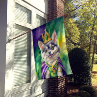 Alaskan Klee Kai King of Mardi Gras House Flag