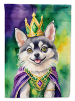 Alaskan Klee Kai King of Mardi Gras Garden Flag