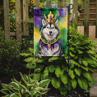 Alaskan Malamute King of Mardi Gras Garden Flag