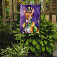 Basenji King of Mardi Gras Garden Flag