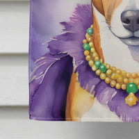 Basenji King of Mardi Gras House Flag