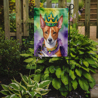 Basenji King of Mardi Gras Garden Flag