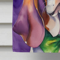 Basset Hound King of Mardi Gras House Flag