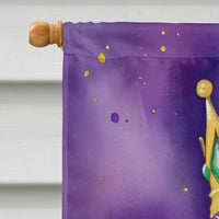 Basset Hound King of Mardi Gras House Flag