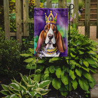 Basset Hound King of Mardi Gras Garden Flag