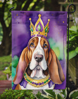 Basset Hound King of Mardi Gras Garden Flag