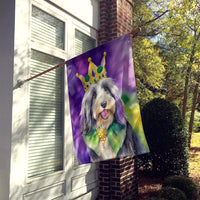 Bearded Collie King of Mardi Gras House Flag