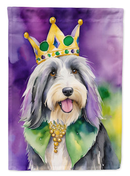 Bearded Collie King of Mardi Gras House Flag