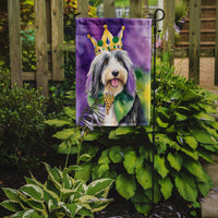 Bearded Collie King of Mardi Gras Garden Flag