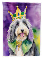 Bearded Collie King of Mardi Gras Garden Flag