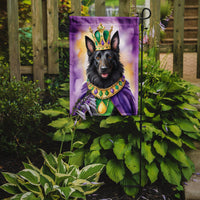 Belgian Sheepdog King of Mardi Gras Garden Flag