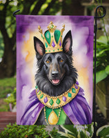 Belgian Sheepdog King of Mardi Gras Garden Flag