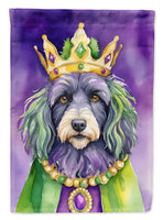 Bergamasco Sheepdog King of Mardi Gras Garden Flag