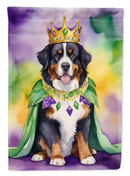 Bernese Mountain Dog King of Mardi Gras House Flag