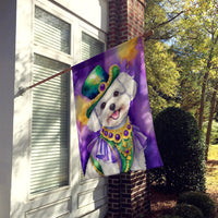 Bichon Frise King of Mardi Gras House Flag