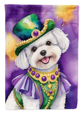 Bichon Frise King of Mardi Gras House Flag