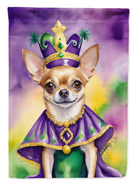 Chihuahua King of Mardi Gras Garden Flag