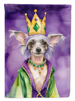 Chinese Crested King of Mardi Gras House Flag