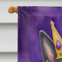 Black German Shepherd King of Mardi Gras House Flag