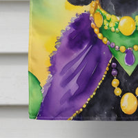 Black Poodle King of Mardi Gras House Flag