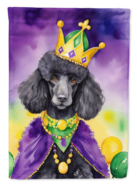 Black Poodle King of Mardi Gras House Flag